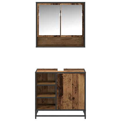 vidaXL Bathroom Furniture Set 2 pcs Old Wood Engineered Wood