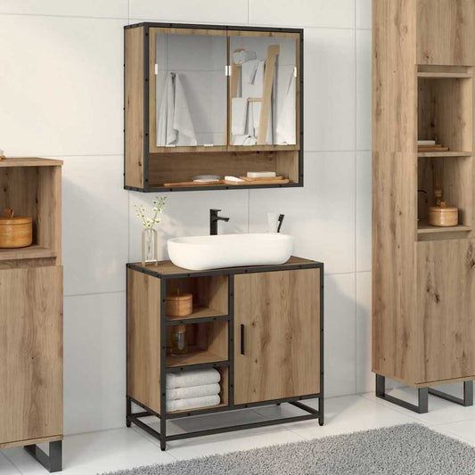 vidaXL Bathroom Furniture Set 2 pcs Artisan Oak Engineered Wood