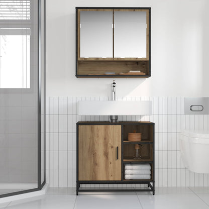 vidaXL Bathroom Furniture Set 2 pcs Artisan Oak Engineered Wood