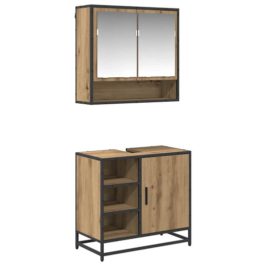 vidaXL Bathroom Furniture Set 2 pcs Artisan Oak Engineered Wood