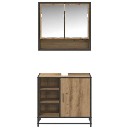 vidaXL Bathroom Furniture Set 2 pcs Artisan Oak Engineered Wood