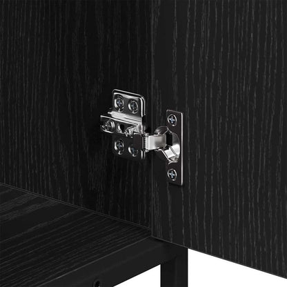 vidaXL Bathroom Furniture Set 2 pcs Black Oak Engineered Wood