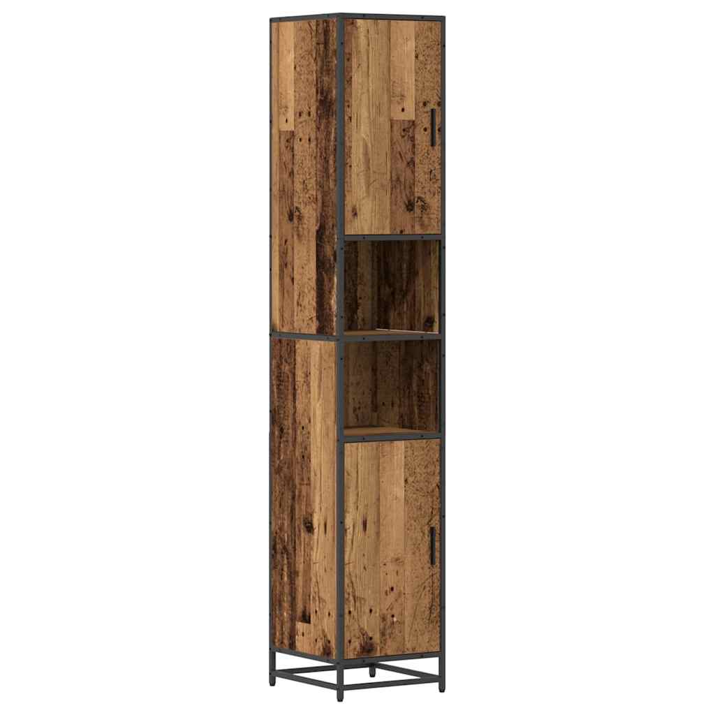 vidaXL Bathroom Furniture Set with Door 3 pcs Old Wood Engineered Wood