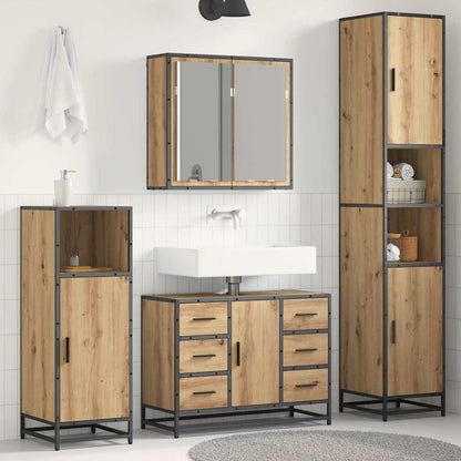 vidaXL Bathroom Furniture Set 3 pcs Artisan Oak Engineered Wood
