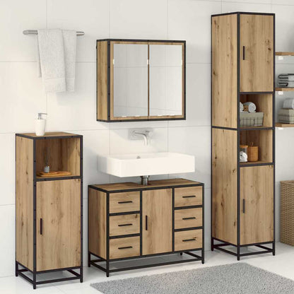 vidaXL Bathroom Furniture Set 3 pcs Artisan Oak Engineered Wood