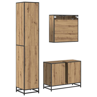 vidaXL Bathroom Furniture Set 3 pcs Artisan Oak Engineered Wood
