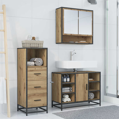 vidaXL Bathroom Furniture Set 3 pcs Artisan Oak Engineered Wood