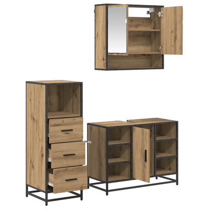 vidaXL Bathroom Furniture Set 3 pcs Artisan Oak Engineered Wood