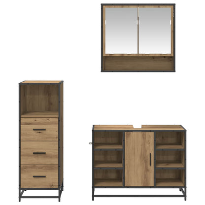 vidaXL Bathroom Furniture Set 3 pcs Artisan Oak Engineered Wood
