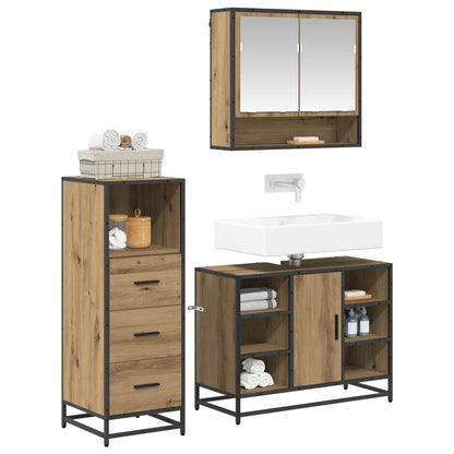 vidaXL Bathroom Furniture Set 3 pcs Artisan Oak Engineered Wood