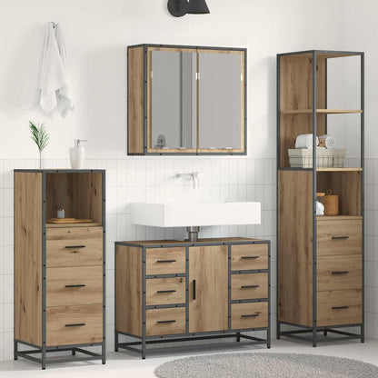 vidaXL Bathroom Furniture Set 4 pcs Artisan oak Engineered wood