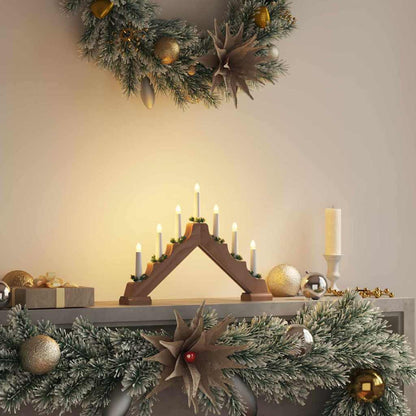 vidaXL Christmas Candle Bridge 7 LEDs Warm White 39.5 x 5 x 29 cm