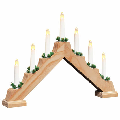 vidaXL Christmas Candle Bridge 7 LEDs Warm White 39.5 x 5 x 29 cm