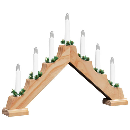 vidaXL Christmas Candle Bridge 7 LEDs Warm White 39.5 x 5 x 29 cm