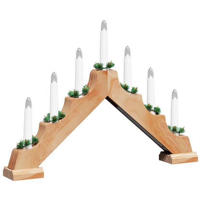 vidaXL Christmas Candle Bridge 7 LEDs Warm White 39.5 x 5 x 29 cm