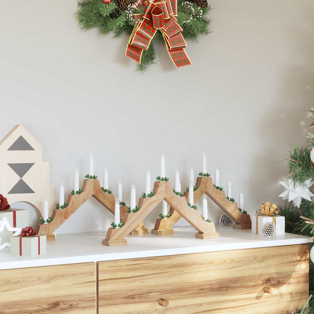 vidaXL Christmas Candle Bridge 3 pcs 7 LEDs Warm White