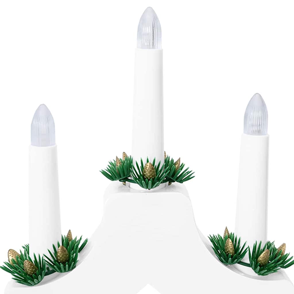vidaXL Christmas Candle Bridge 7 LEDs Warm White 39.5 x 5 x 29 cm
