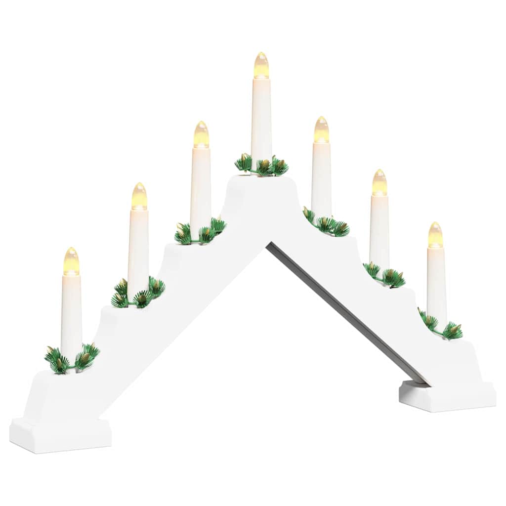 vidaXL Christmas Candle Bridge 7 LEDs Warm White 39.5 x 5 x 29 cm
