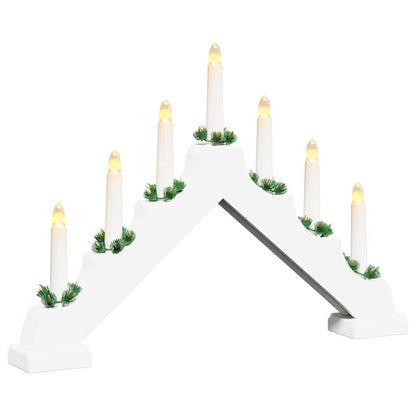 vidaXL Christmas Candle Bridge 7 LEDs Warm White 39.5 x 5 x 29 cm