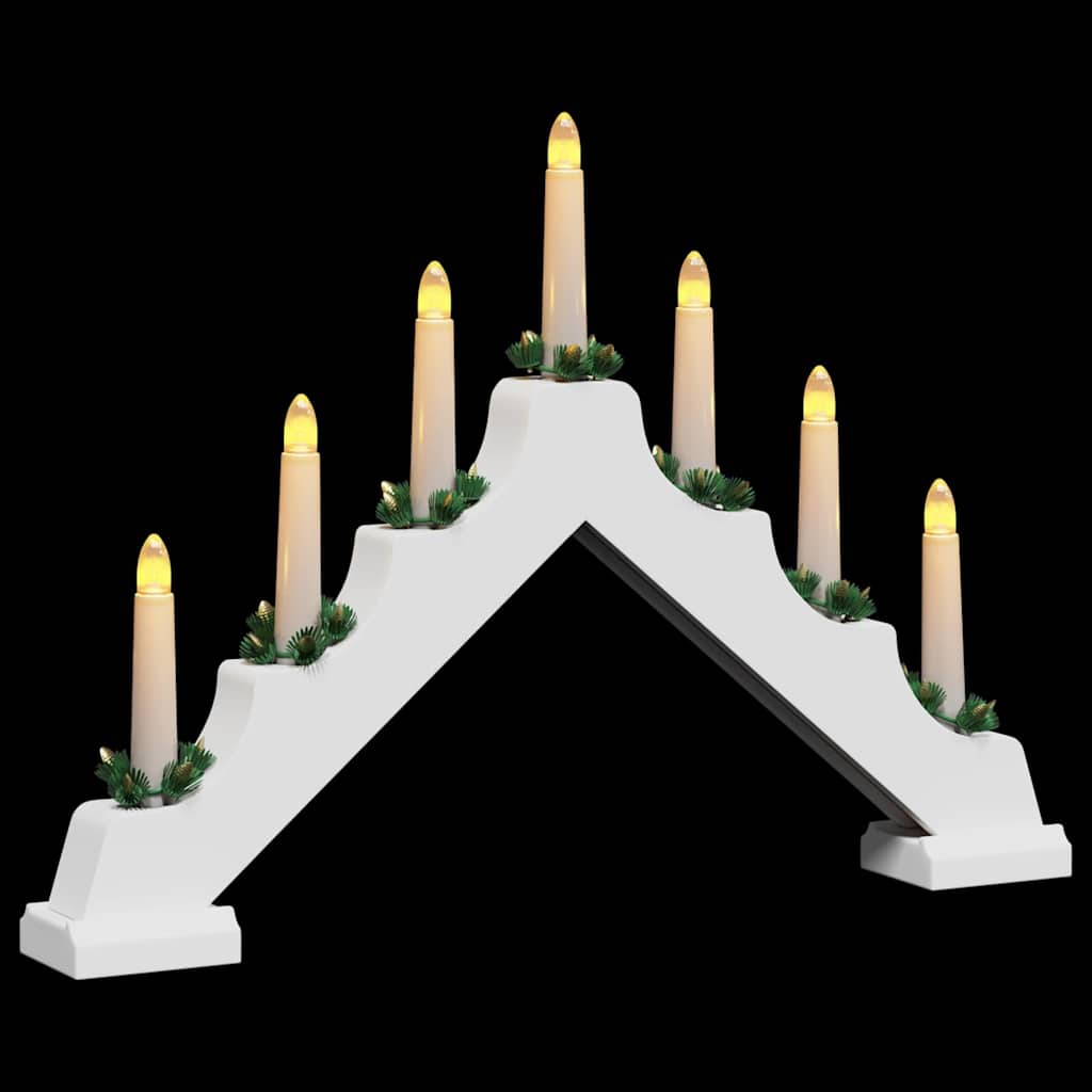 vidaXL Christmas Candle Bridge 7 LEDs Warm White 39.5 x 5 x 29 cm