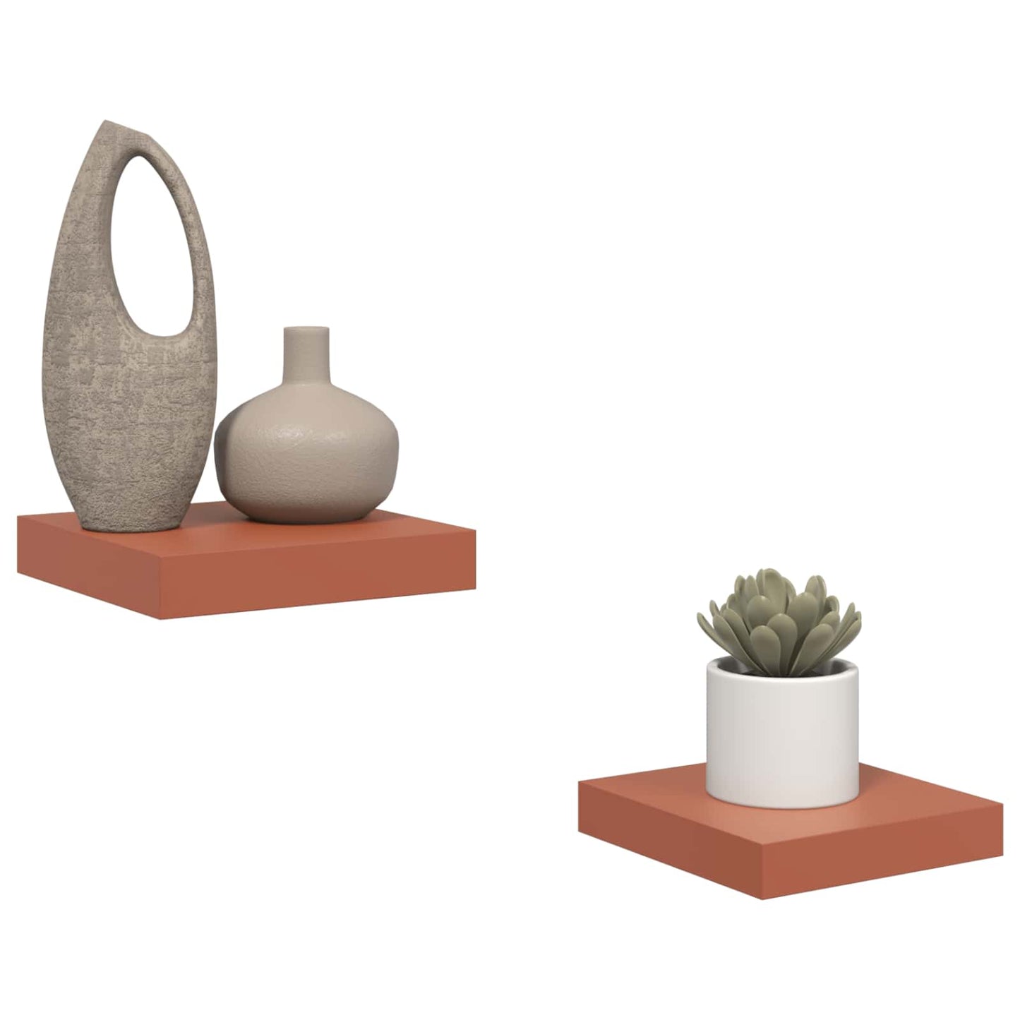 vidaXL Wall Shelf 2 pcs Red 23 x 23.5 x 4 cm Engineered Wood