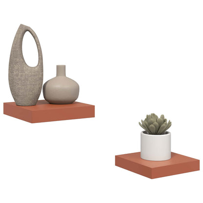 vidaXL Wall Shelf 2 pcs Red 23 x 23.5 x 3.8 cm Engineered Wood