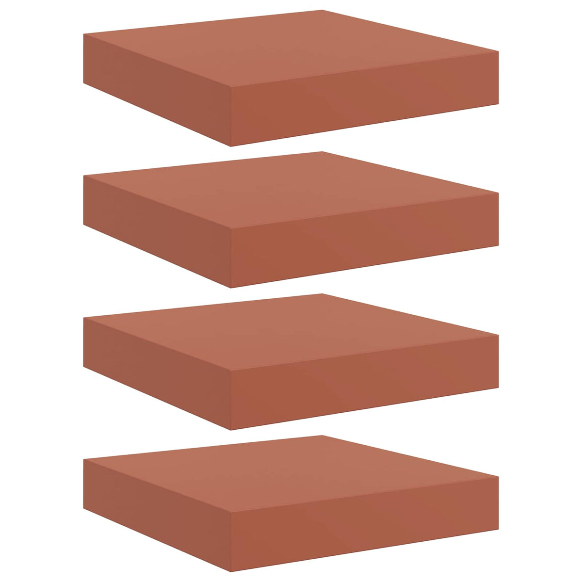 vidaXL Wall Shelf 4 pcs Red 23 x 23.5 x 3.8 cm Engineered Wood