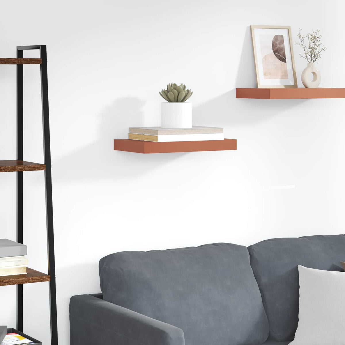 vidaXL Wall Shelf Wall-Mounted Red 40 x 23.5 x 3.8 cm Engineered Wood