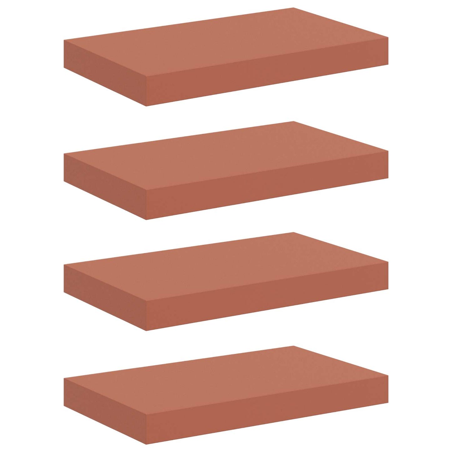 vidaXL Wall Shelf 4 pcs Red 40 x 23.5 x 4 cm Engineered Wood