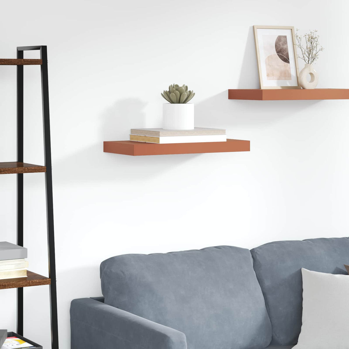 vidaXL Wall Shelf Wall-Mounted Red 50 x 23.5 x 3.8 cm Engineered Wood