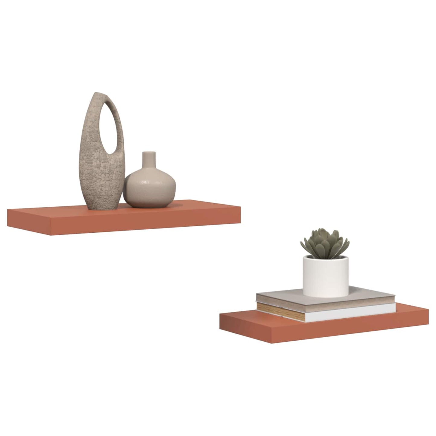 vidaXL Wall Shelf 2 pcs Red 50 x 23 x 4 cm Engineered Wood