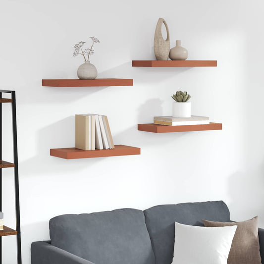 vidaXL Wall Shelf 4 pcs Red 50 x 23 x 4 cm Engineered Wood