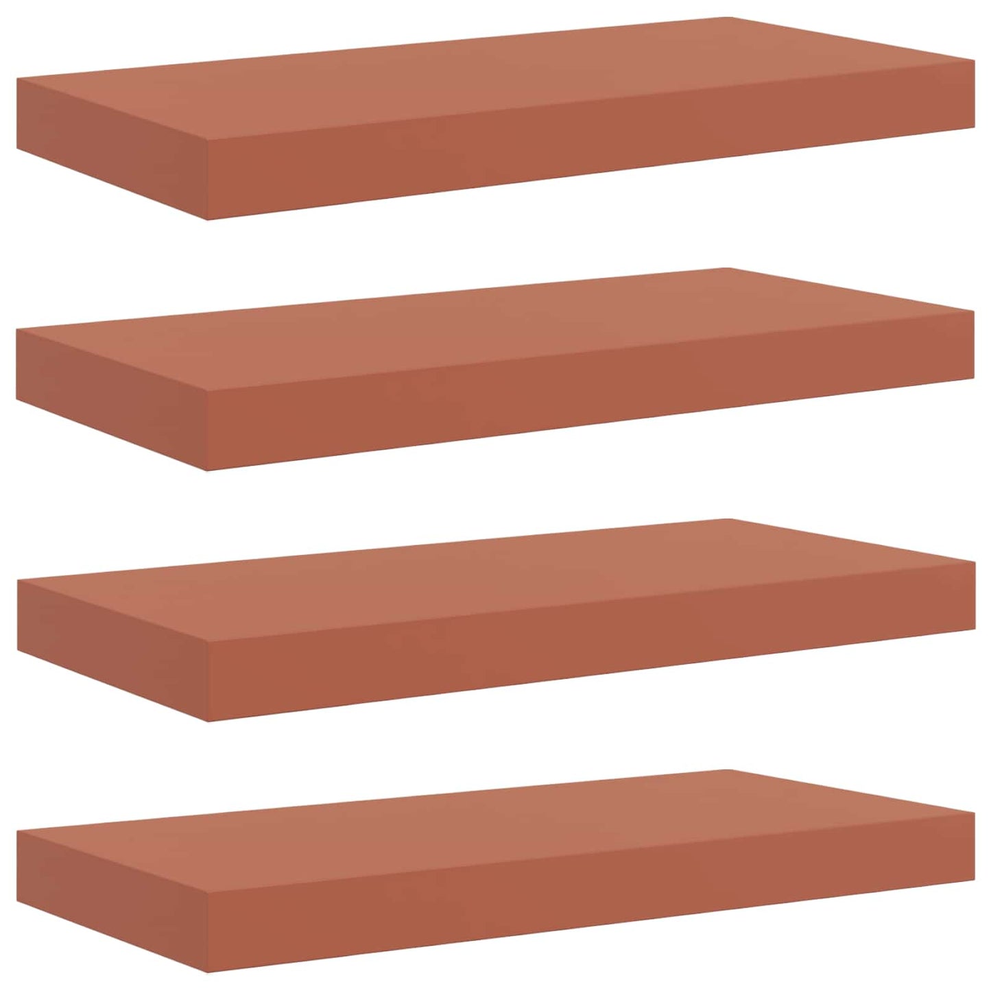 vidaXL Wall Shelf 4 pcs Red 50 x 23 x 4 cm Engineered Wood