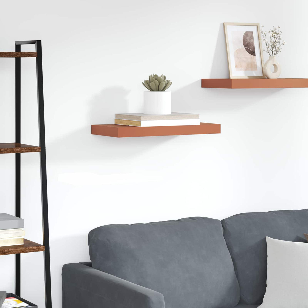 vidaXL Wall Shelf Wall-Mounted Red 60 x 23.5 x 3.8 cm Engineered Wood