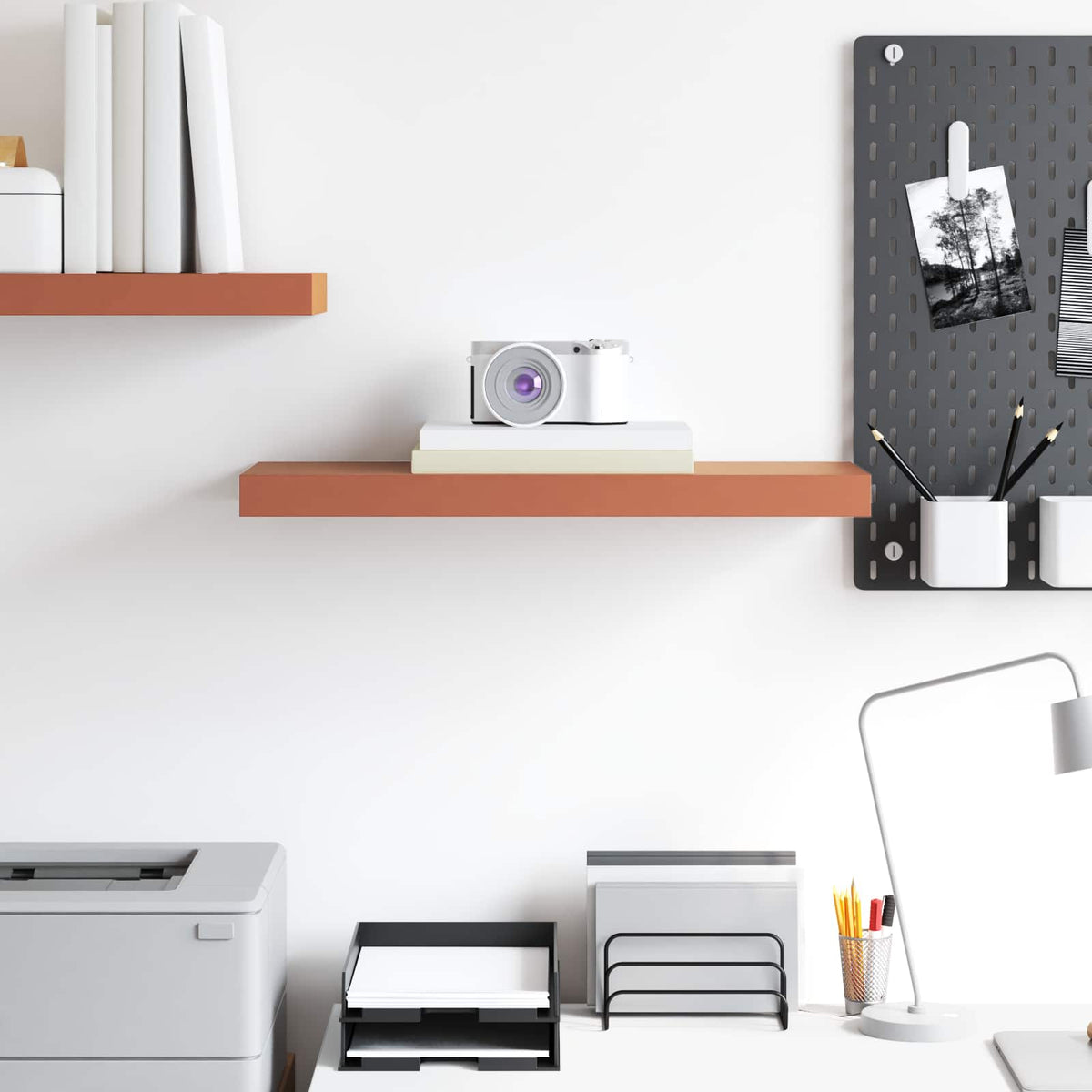 vidaXL Wall Shelf Wall-Mounted Red 60 x 23.5 x 3.8 cm Engineered Wood