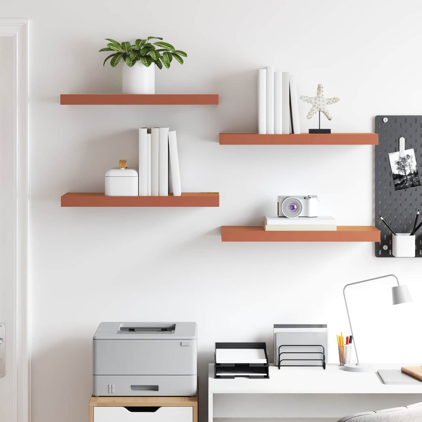 vidaXL Wall Shelf 4 pcs Red 60 x 23 x 4 cm Engineered Wood