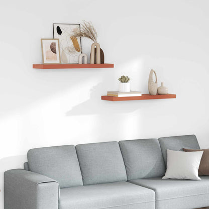vidaXL Wall Shelf 2 pcs Red 80 x 23.5 x 4 cm Engineered Wood