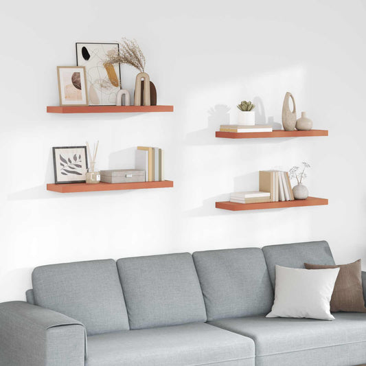 vidaXL Wall Shelf 4 pcs Red 80 x 23.5 x 4 cm Engineered Wood
