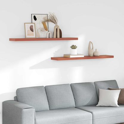 vidaXL Wall Shelf 2 pcs Red 120 x 23.5 x 4 cm Engineered Wood