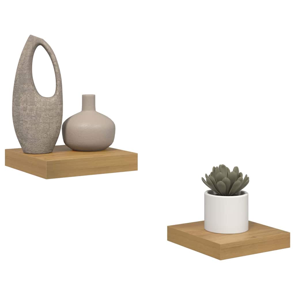 vidaXL Wall Shelf 2 pcs Brown 23 x 23.5 x 4 cm Engineered Wood