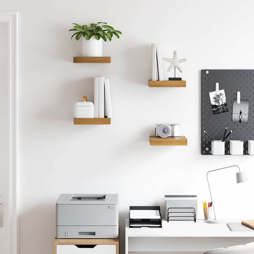 vidaXL Wall Shelf 4 pcs Brown 23 x 23.5 x 4 cm Engineered Wood
