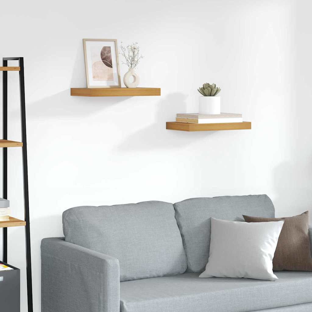 vidaXL Wall Shelf 2 pcs Brown 40 x 23.5 x 3.8 cm Engineered Wood