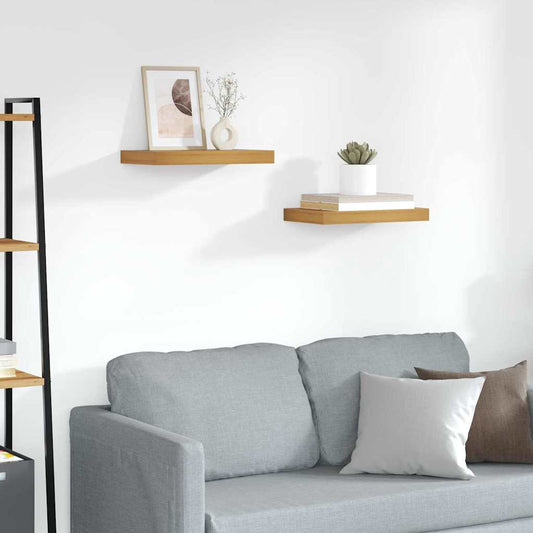 vidaXL Wall Shelf 2 pcs Brown 40 x 23.5 x 3.8 cm Engineered Wood