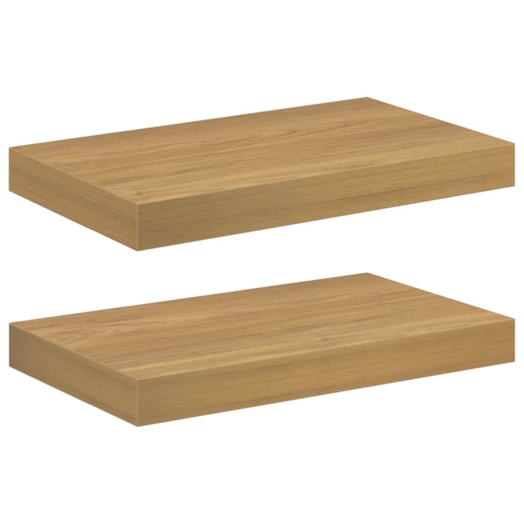 vidaXL Wall Shelf 2 pcs Brown 40 x 23.5 x 3.8 cm Engineered Wood