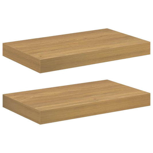 vidaXL Wall Shelf 2 pcs Brown 40 x 23.5 x 3.8 cm Engineered Wood