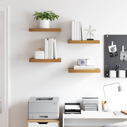 vidaXL Wall Shelf 4 pcs Brown 40 x 23.5 x 3.8 cm Engineered Wood