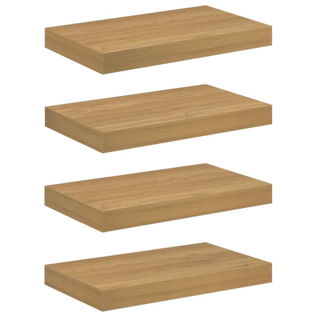 vidaXL Wall Shelf 4 pcs Brown 40 x 23.5 x 3.8 cm Engineered Wood