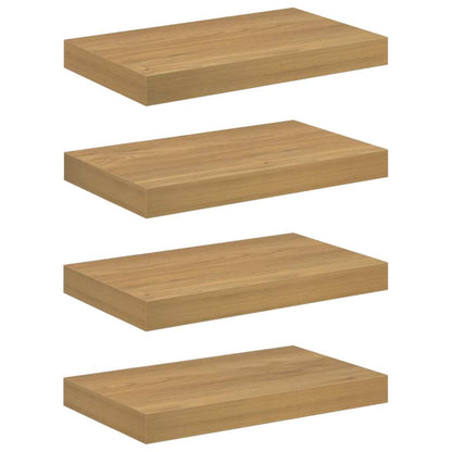 vidaXL Wall Shelf 4 pcs Brown 40 x 23.5 x 3.8 cm Engineered Wood