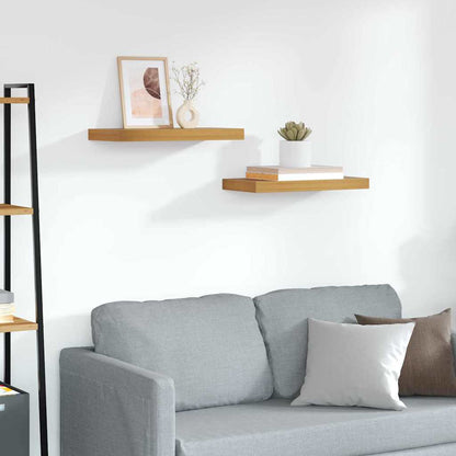 vidaXL Wall Shelf 2 pcs Brown 50 x 23.5 x 3.8 cm Engineered Wood
