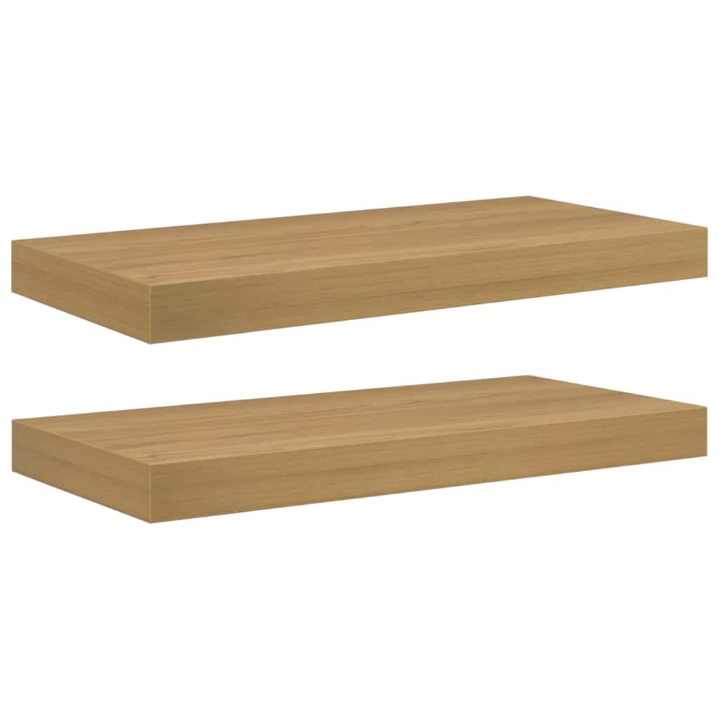 vidaXL Wall Shelf 2 pcs Brown 50 x 23.5 x 3.8 cm Engineered Wood